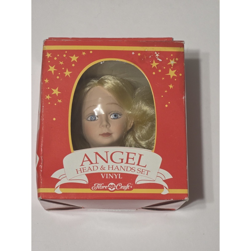 Vintage Fibre Craft Vinyl Angel Head Hands Set 3138-01 Blonde Blue Eyes